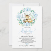 ウッドランドフローラグリーンリードライブバイベビーシャワー 招待状 (正面)