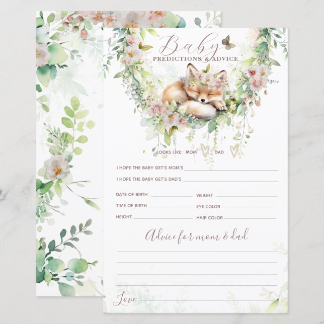 ウッドランドフローラベビー予測とアドバイスゲーム (正面/裏面)