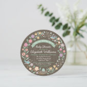 ウッドランドフローラリースベビーシャワー招待状II 招待状 (スタンド正面)