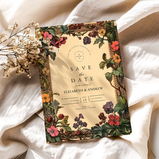 ウッドランドフローラ結婚アールヌーボー セーブザデート