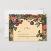 ウッドランドフローラ結婚アールヌーボー 出欠カード (正面)