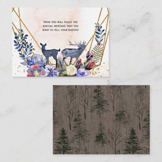 ウッドランドフローラ鹿エンクロージャカード エンクロージャーカード (正面/裏面)