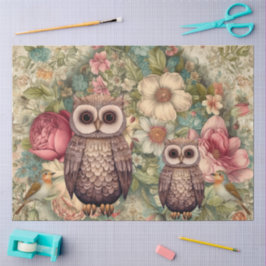 ウッドランドフールズバーズアンドコテージコア花模様 薄葉紙