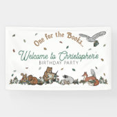 ウッドランドブックテーマ誕生日パーティーへようこそ 横断幕 (横)