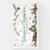 ウッドランドブックテーマ誕生日パーティーへようこそ 横断幕 (縦)