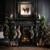 ウッドランドブラックサンタ&トナカイの静かな孤独 ポスター