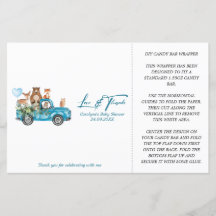 ウッドランドブルートラックベビーシャワーキャンディバーラッパー