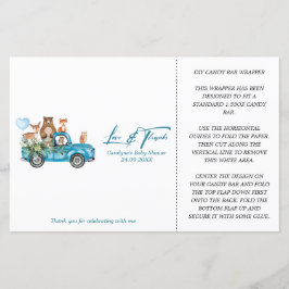 ウッドランドブルートラックベビーシャワーキャンディバーラッパー