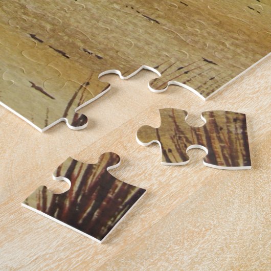 ウッドランドプレーンズの芸術作品に描かれた風光明媚な風景の夕日 ジグソーパズル (側面)