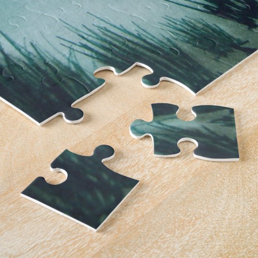 ウッドランドプレーンズの芸術作品に描かれた風光明媚な風景の夕日 ジグソーパズル (側面)