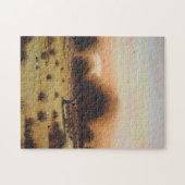 ウッドランドプレーンズの芸術作品に描かれた風光明媚な風景の夕日 ジグソーパズル (横)