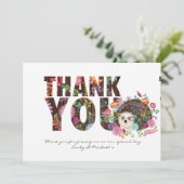 ウッドランドヘッジホッグありがとうフォーク花 サンキューカード (スタンド正面)