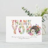 ウッドランドヘッジホッグありがとうフォーク花 サンキューカード (スタンド正面)