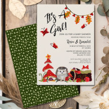 ウッドランドヘッジホッグカタツムルカップル男の赤ちゃんシャワー