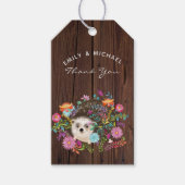 ウッドランドヘッジホッグギフトラベル素朴花 ギフトタグ (正面)