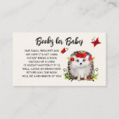 ウッドランドヘッジホッグベビーバラ秋シャワー用ブック エンクロージャーカード (正面)