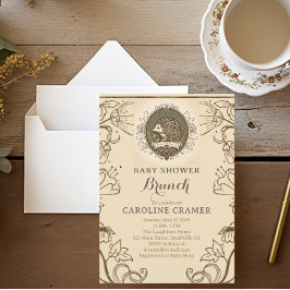 ウッドランドヘッジホッグボーイズ赤ちゃんシャワーブランチ 招待状