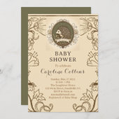 ウッドランドヘッジホッグ少年たちストーリーブックベビーシャワー 招待状 (正面/裏面)