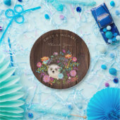 ウッドランドヘッジホッグ素朴プレート水彩 ペーパープレート (パーティー)