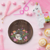 ウッドランドヘッジホッグ素朴プレート水彩 ペーパープレート (パーティー)