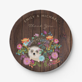 ウッドランドヘッジホッグ素朴プレート水彩 ペーパープレート