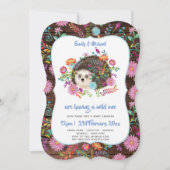 ウッドランドヘッジホッグ赤ちゃんシャワー招待状素朴ボホ 招待状 (正面)