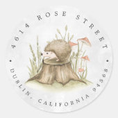 ウッドランドヘッジホッグ |フォレストベビー差出人住所 ラウンドシール (正面)