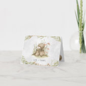 ウッドランドヘッジホッグ |森の赤ちゃんシャワーありがとう サンキューカード (正面)