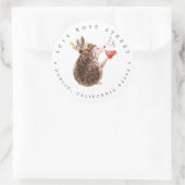 ウッドランドヘッジホッグ |秋のベビー差出人住所 ラウンドシール (バッグ)