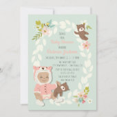 ウッドランドベアのベビーシャワー招待状 招待状 (正面)