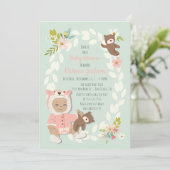 ウッドランドベアのベビーシャワー招待状 招待状 (スタンド正面)