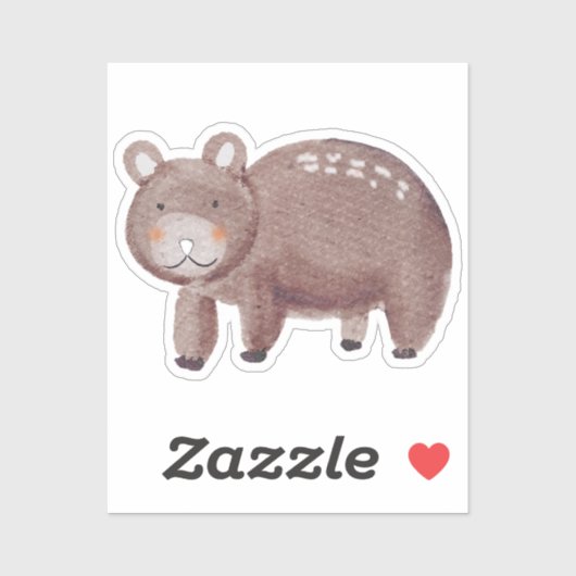 ウッドランドベアの水彩 シール (シート)