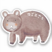 ウッドランドベアの水彩 シール (正面)