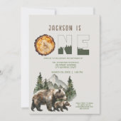 ウッドランドベアの1歳誕生日パーティー 招待状 (正面)