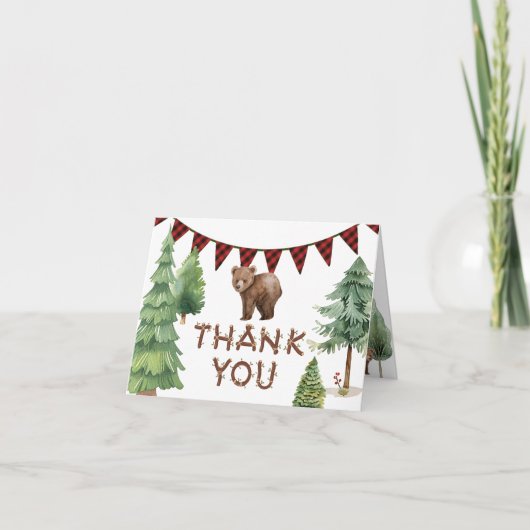 ウッドランドベアサンキューカードワンハッピーキャンパー サンキューカード (正面)