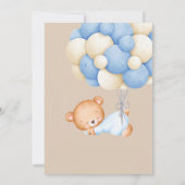 ウッドランドベアボーイ 1歳の誕生日パーティー パステル 招待状 (裏面)