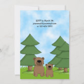 ウッドランドベアーズニュートラルベビーシャワー招待状 招待状 (裏面)