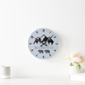 ウッドランドベアーズ新婚キャビン ラウンド壁時計 (ホーム)