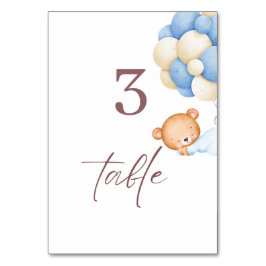 ウッドランドベアーバルーン少年1歳の誕生日 テーブルナンバー