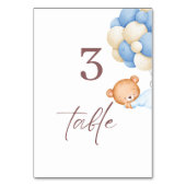 ウッドランドベアーバルーン少年1歳の誕生日 テーブルナンバー (裏面)