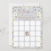 ウッドランドベアービンゴ男の赤ちゃんシャワーゲームカード 招待状 (正面)