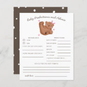 ウッドランドベアーピンクベビー予測&アドバイスカード (正面/裏面)