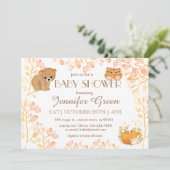 ウッドランドベアーフールキツネベビーシャワー招待状 招待状 (スタンド正面)