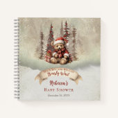 ウッドランドベアーホリデーボーイベビーシャワーゲストブック ノートブック (正面)