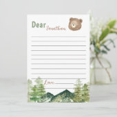 ウッドランドベアーボーイ時間カプセルノートメッセージカード サンキューカード (スタンド正面)