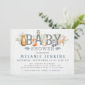 ウッドランドベアーボーイ赤ちゃんシャワー招待状 招待状 (スタンド正面)