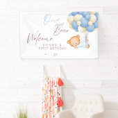 ウッドランドベアーボーイ1歳の誕生日パーティー 横断幕 (インサイチュ)