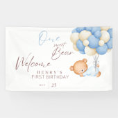 ウッドランドベアーボーイ1歳の誕生日パーティー 横断幕 (横)