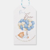 ウッドランドベアーボーイ1st誕生日パーティーパステル ギフトタグ (裏面)