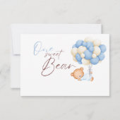 ウッドランドベアーボーイ1st誕生日パーティーパステル サンキューカード (裏面)